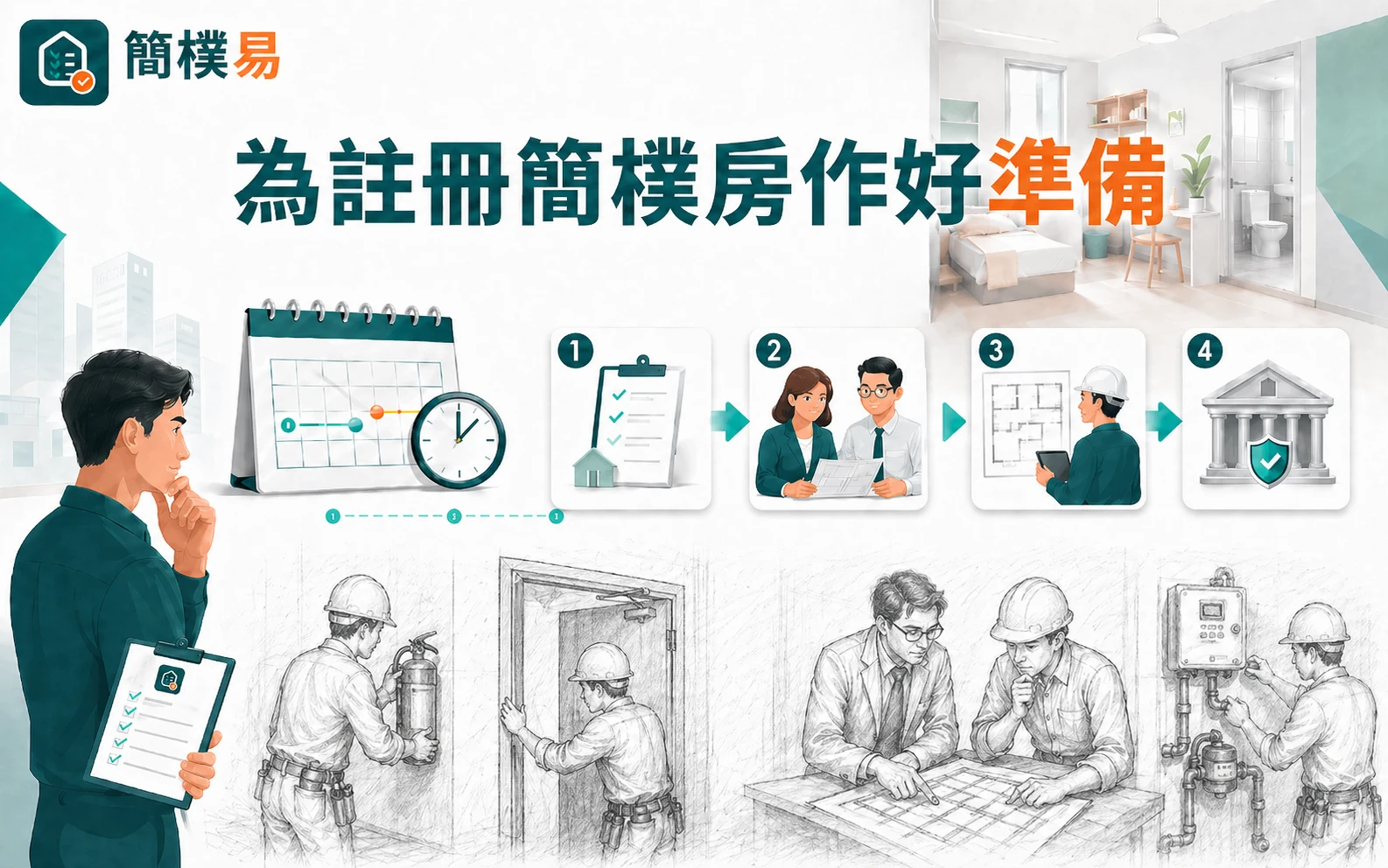 簡樸房認證流程及費用 — 到場評估、圖則檢視、整改工程