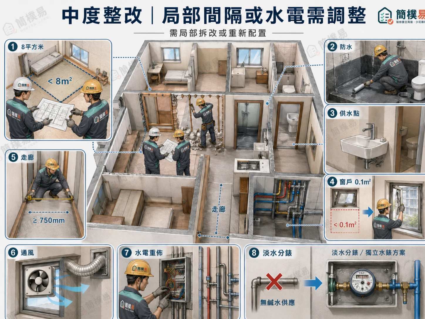 中度整改簡樸房評估結果示意圖